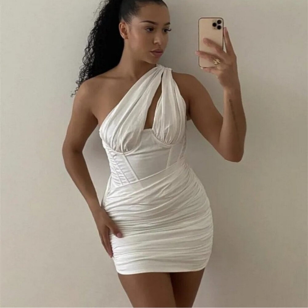 Clementine white corset dress